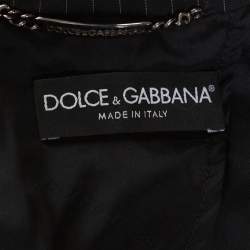 Pre Owned جاكيت بليزر دولتشي أند غابانا قطن أسود مفصل مقاس متوسط - ميديوم