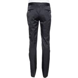 Dolce & Gabbana Black Pinstriped Cotton Tailored Pants M