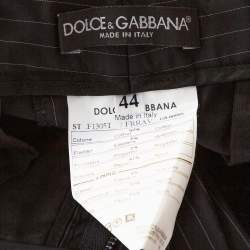 Dolce & Gabbana Black Pinstriped Cotton Tailored Pants M