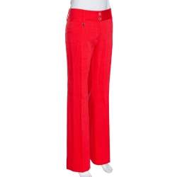 Pre Owned Dolce & Gabbana Red Straight Leg Pants L