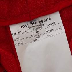 Pre Owned Dolce & Gabbana Red Straight Leg Pants L