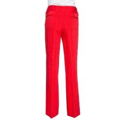 Pre Owned Dolce & Gabbana Red Straight Leg Pants L