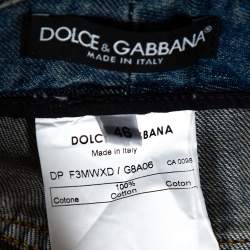 Pre Owned بنطلون جينز دولتشي آند غابانا دنيم أزرق متوسط واسع مقاس كبير (لارج)
