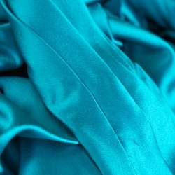 مملوكة مسبقًا Dolce & Gabbana Turquoise Blue Silk Satin Ruched Maxi Dress L 