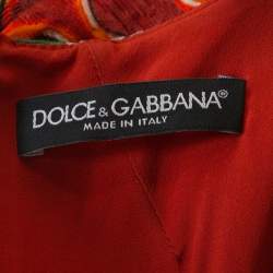 Pre Owned Dolce & Gabbana  Multicolor Caretto Print Sleeveless Shift Dress L