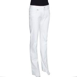 Pre Owned Dolce & Gabbana White Denim Cool Fit Flared Jeans M