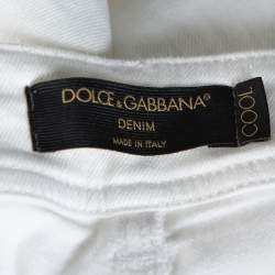 Pre Owned Dolce & Gabbana White Denim Cool Fit Flared Jeans M