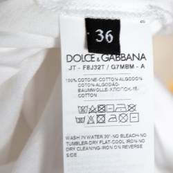 مملوكة مسبقًا Dolce & Gabbana White Cotton 'Beautiful Life' Floral Applique T-Shirt XS