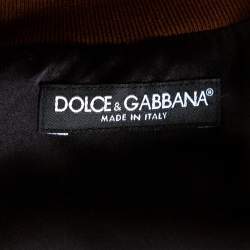 Pre Owned Dolce & Gabbana Brown Leopard Print Velvet Pants And Jacket Set M