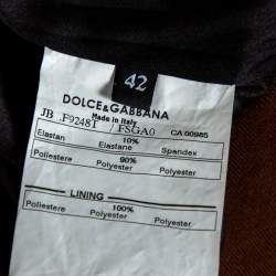 Pre Owned Dolce & Gabbana Brown Leopard Print Velvet Pants And Jacket Set M