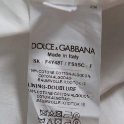 Pre Owned Dolce & Gabbana White Polka Dot Print Cotton Flared Skirt S