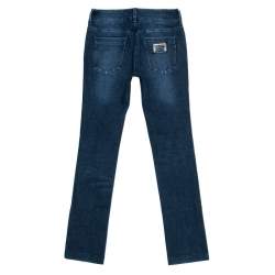 Pre Owned Dolce & Gabbana Indigo Faded Effect Denim Straight Fit Jeans M
