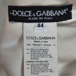 Pre Owned Dolce & Gabbana Multicolor Lemon Print Silk Crepe Sheath Dress M