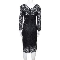 Pre Owned فستان دولتشي أند غابانا دانتيل أسود مورد مقاس كبير - لارج