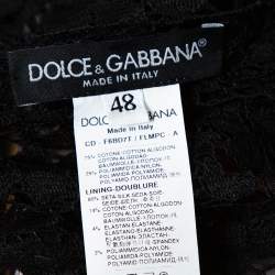 Pre Owned فستان دولتشي أند غابانا دانتيل أسود مورد مقاس كبير - لارج