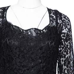 Pre Owned فستان دولتشي أند غابانا دانتيل أسود مورد مقاس كبير - لارج