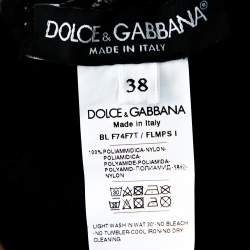 مملوكة مسبقًا Dolce & Gabbana Black Lace Logo Band Trim Top S