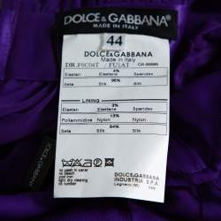 Pre Owned Dolce & Gabbana Purple Silk Chiffon Gathered Dress M