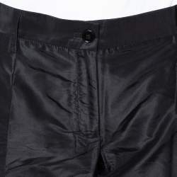 Pre Owned Dolce & Gabbana Black Silk Taffeta Straight Leg Pants L