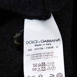 Pre Owned Dolce & Gabbana Charcoal Grey Key Embroidered Cashmere Sweater L