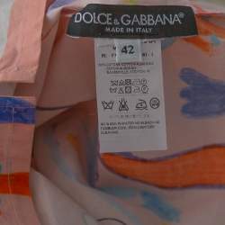 Pre Owned Dolce & Gabbana Pink Kids Drawing Print Cotton Top M