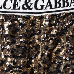 Pre Owned Dolce & Gabbana Gold Sequined Track Trousers S