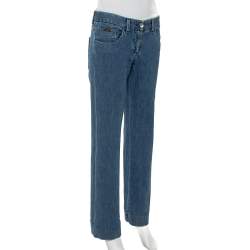 Pre Owned Dolce & Gabbana Blue Denim Straight Leg Jeans M