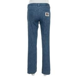 Pre Owned Dolce & Gabbana Blue Denim Straight Leg Jeans M