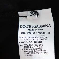 مملوكة مسبقًا Dolce & Gabbana Black Floral Printed Crepe Sleeveless Midi Dress S