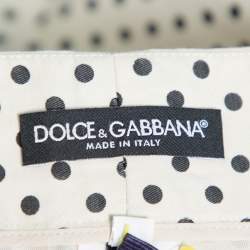 مملوكة مسبقًا Dolce & Gabbana Cream Cotton Polka Dot Culottes S 