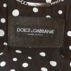 مملوكة مسبقًا جاكيت دولتشي أند غابانا ترتر أسود مزخرف قصير مقاس صغير - سمول