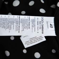 مملوكة مسبقًا جاكيت دولتشي أند غابانا ترتر أسود مزخرف قصير مقاس صغير - سمول