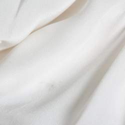 مملوكة مسبقًا Dolce & Gabbana Cream Silk Neck Tie Detail Long Sleeve Blouse S
