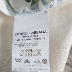 Pre Owned Dolce & Gabbana Off White Majolica Print Silk Button Front Cardigan L