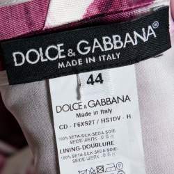 Pre Owned Dolce & Gabbana Bicolor Brushstroke Print Silk Mikado Sundress M