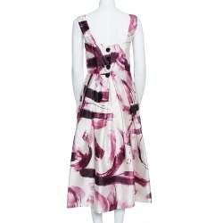 Pre Owned Dolce & Gabbana Bicolor Brushstroke Print Silk Mikado Sundress M