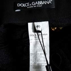 Pre Owned Dolce & Gabbana Grey Brushed Wool Military Cropped Trousers S