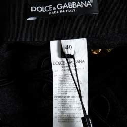 Dolce & Gabbana Grey Brushed Wool Military Cropped Trousers S