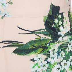 Pre Owned Dolce & Gabbana Pale Pink Hortensia Print Sleeveless Sheath Dress S