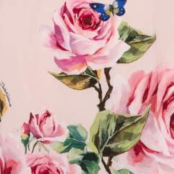 مملوكة مسبقًا Dolce & Gabbana Pink Floral Printed Crepe Sheath Dress L