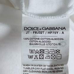 Pre Owned Dolce & Gabbana White Cotton Princess Logo T-Shirt S