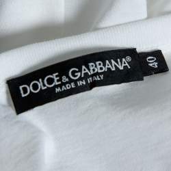 Pre Owned Dolce & Gabbana White Cotton Princess Logo T-Shirt S