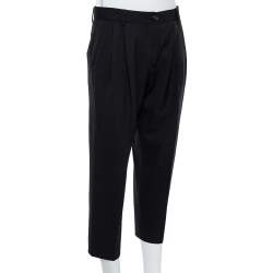Pre Owned Dolce & Gabbana Black Wool Blend Cropped Trousers S