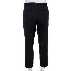 Pre Owned Dolce & Gabbana Black Wool Blend Cropped Trousers S