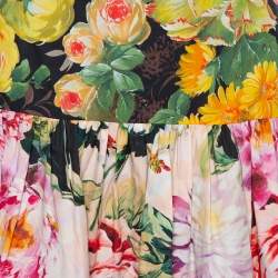 Pre Owned Dolce & Gabbana Multicolor Floral Print Cotton Mini Skirt L