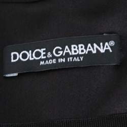 Pre Owned Dolce & Gabbana black Floral Embossed Jacquard Fit & Flare Short Skirt L