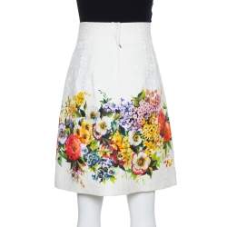 Pre Owned تنورة قصيرة دولتشي أند غابانا جاكار نقش زهور متعددة الألوان متوسط