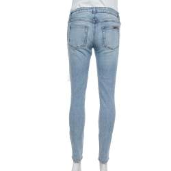 Pre Owned Dolce & Gabbana Blue Denim Distressed Jeans XS 