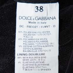 Pre Owned Dolce & Gabbana Black Tulle Ruffle Lace Detail Flared Maxi Dress S