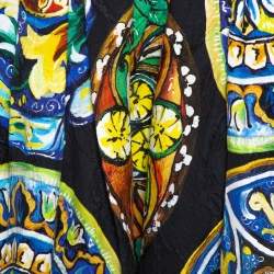 Pre Owned تنورة ميدي دولتشي أند غابانا بطيات جاكار مطبوعة زهور متعدد الألوان صغيرة